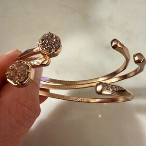 Kendra Scott Gold Cuff Adjustable Bracelets (3 total) - Druzy / Diamond Accents